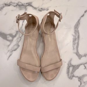 Stuart WEITZMAN platform sandals leather nude pink 7M